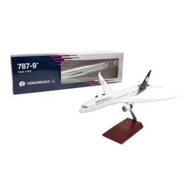 Imagem de SkyMarks Daron Aeroméxico 787-9 1/200 Modelo de avião de plástico moldado por injeção colecionável com suporte de exibição de plástico para maiores de 14 anos