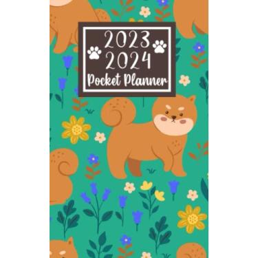 Imagem de 2023 2024 pocket planner For Purse Dog Lovers: 2 year Pocket Calendar January 2023 to December 2024 | 24 Months Monthly Planner & Organizer For Purse ... with Federal Holidays | Cute Dogs Pattern