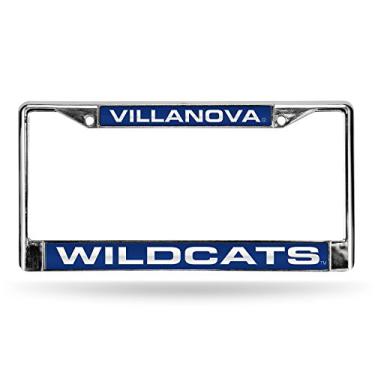 Imagem de Rico Industries NCAA Villanova Wildcats Moldura para placa de licença padrão cromada embutida corte a laser, 15 x 31 cm