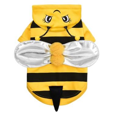 Imagem de Relibeauty Fantasia de abelha de cachorro, linda roupa de abelha com boné e asas para festa temática de Halloween, amarelo, G