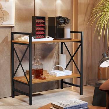 Imagem de Cantinho do Café Steel - Mesa Compacta para Café e Lanches com Kit de Acessórios, Pés em Feltro e Montagem Fácil (Freijó)