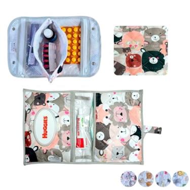 Imagem de Farmacinha Necessaire Porta Remédios Portátil + Porta Fraldas, lenço Umedecido e Pomada Menina MeninoPara Bebê(BICHINHOS NA SELVA)
