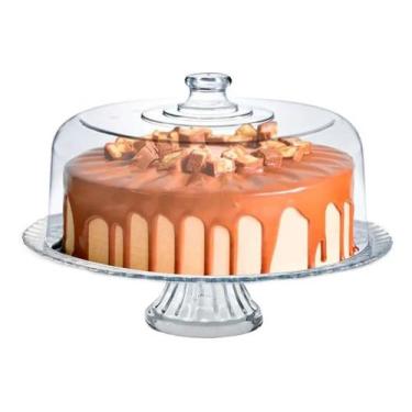 Imagem de Boleira Viena Com Pé E Tampa Transparente Em Vidro 32cm - Ruvolo