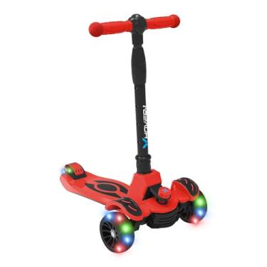 Imagem de Hover-1 Vivid Folding Kick Scooter para crianças (mais de 5 anos) | Possui eixo inclinado para girar, pneus PU sólido e design fino, capacidade de carga máxima de 49 kg, seguro, vermelho