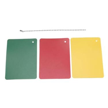 Imagem de simhoa Cartão de árbitro de futebol vermelho, verde e amarelo, material PP, portátil, leve, acessório versátil para entretenimento, 9x6,5 cm