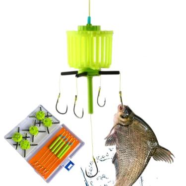 Imagem de Gaiola de isca e anzóis para alimentador de pesca, armadilha de isca, ganchos de pesca | Equipamento de equipamento de cesta de armadilha de isca para pai, pai, especialistas, profissionais, homens