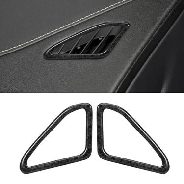 Imagem de WINKA Acessórios de carro de fibra de carbono compatíveis com Cadillac ATS Painel de saída de ar do painel do carro para painel 2013-2019 Capa de moldura AC acabamento superior capa de ar condicionado