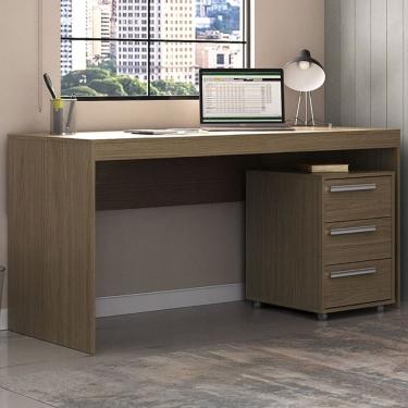 Imagem de Escritório Completo 3 Gavetas Avelã Cj-045 - Hecol Móveis