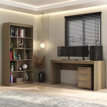 Imagem de Escritório Completo 3 Gavetas Avelã  Cj-044 - Hecol Móveis