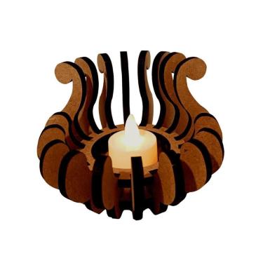 Imagem de Castiçal Chanel Com Vela Eletrônica - Marrom