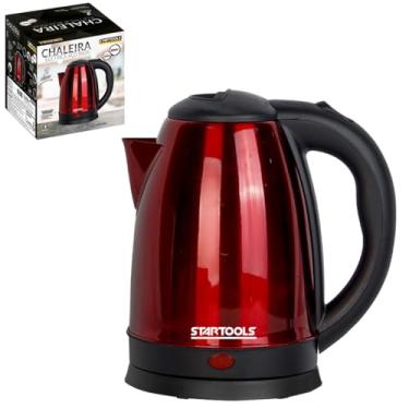 Imagem de Chaleira Jarra Elétrica de Inox com Base Removível + Alça e LED Indicativo 2L 220V