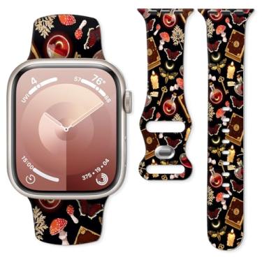 Imagem de Pulseira de relógio compatível com Apple Watch de 38 mm, 40 mm, 41 mm e 42 mm, pulseira de substituição com fecho clássico para Apple Watch Series SE 10, 9, 8, 7, 6 5 Utral (Magic Book)