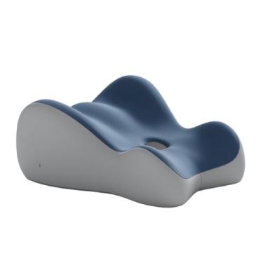 Imagem de Xiamenzcx Travesseiro ergonômico para leitura e descanso de cama com braços – Almofada de cunha multiuso para costas, cabeça, pescoço, refluxo ácido, alimentação, gravidez, descanso na cama (azul)
