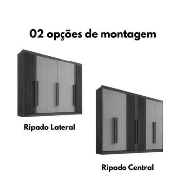 Imagem de Guarda Roupas Casal Athos 6Pts Ripado 100% MDF DDoro Móveis - D Doro M