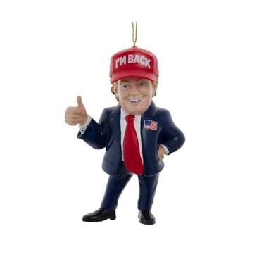 Imagem de The Bridge Collection Enfeite de Natal Trump "I'm Back" – Lembrança do Presidente Republicano Patriótico Trump – Presente político engraçado para decoração de férias conservadora