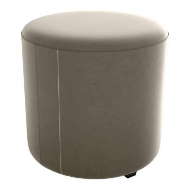 Imagem de Puff Redondo Copenhage Veludo Maserati Milani Store Marrom Claro