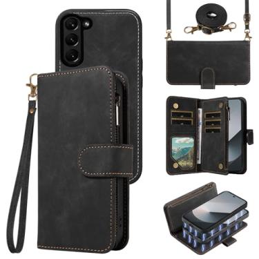 Imagem de Asuwish Capa de telefone para Samsung Galaxy Z Fold 6 5G 2024 com zíper carteira magnética destacável com cordão transversal ombro suporte para cartão ZFold6 Z6 G Fold6 6Z mulheres homens meninas