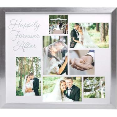 Imagem de Kate & Milo Happily Forever After Collage Picture Wedding and Newlyweds, presente de chá de panela, moldura moderna de lembrança de casamento, presente de lista de presentes de casamento, moldura