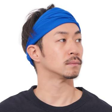 Imagem de CHARM Bandana esportiva masculina feminina que absorve o suor, bandana japonesa de secagem rápida feita para bloqueio de UV e resfriamento azul grande