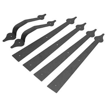 Imagem de aqxreight Mandilhas de Porta de Garagem Preta Elegantes e Dobradiças para Portas de Casa e Galpão