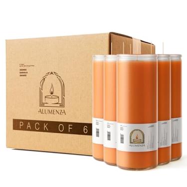 Imagem de Alumenza Vela branca de 7 dias em frasco de vidro – Cera de parafina sem cheiro de queima limpa – Velas de oração devocionais grandes e altas para casa, memorial, rituais, feitiços, batismos, pacote