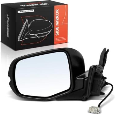 Imagem de A-Premium Espelho retrovisor traseiro externo preto liso dobrável manual sem aquecimento compatível com Honda Pilot 2017-2018, Ridgeline 2017