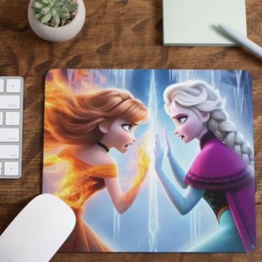 Imagem de Mouse Pad Princesas Frozen Tecido Emborrachado Pequeno 19x23 cm - Cast