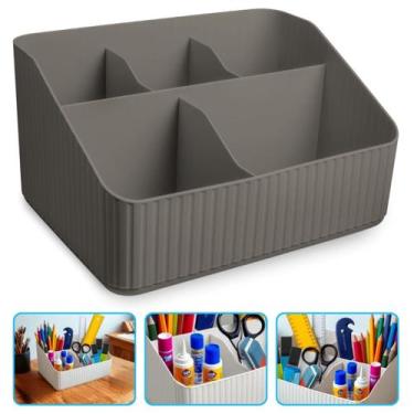 Imagem de Organizador Mesa Maquiagem Multiuso Com 5 Divisórias Porta Lápis Escri