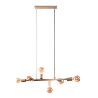 Imagem de Pendente Spine Jabuticaba Dourado 6 Soquetes Qpd1361Do