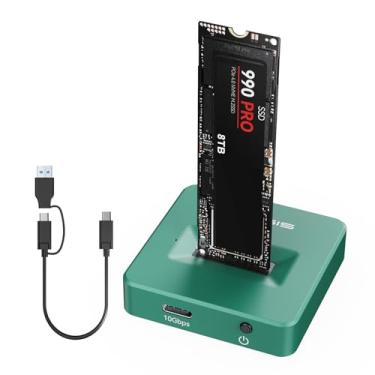 Imagem de Estação de ancoragem ACASIS M.2 NVMe e SATA para USB C, adaptador de gabinete SSD NVME, USB 3.2 geração 2 (10 Gbps), caixa de liga de alumínio, suporta M.2 (tecla M) NVMe e (chave B +M) SSD baseado em