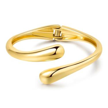 Imagem de MVCOLEDY Joias grossas de ouro para mulheres, conjunto de pulseiras empilháveis delicadas banhadas a ouro 14 k, joias modernas para mulheres, Medium, Metal Liga de aço Cobre, Sem Pedra Preciosa