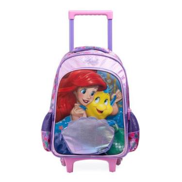Imagem de Mochila de Rodinha Infantil Feminina Ariel  e Linguado - Bagaggio, U