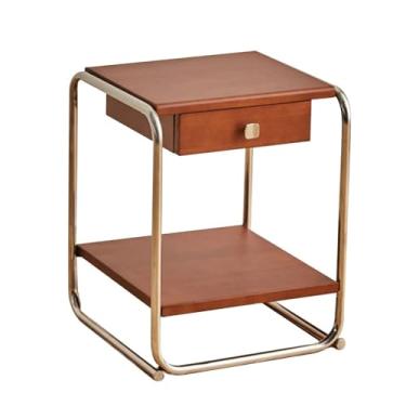 Imagem de Mesa lateral minimalista retrô mesa de cabeceira sala de estar mesa lateral minimalista sofá multi - armazenamento em camadas