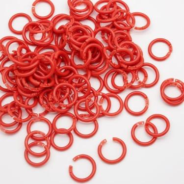 Imagem de LOUZAGO Pacote com 100 anéis de fichário, anéis de plástico para livros, anéis de cartão de índice, anéis de papel para escritório, escola, casa (vermelho, 20 mm)