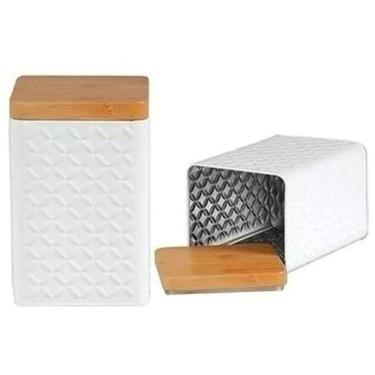 Imagem de Porta Mantimento Cozinha Café E Açucar Tampa Bambu 2 Unidade