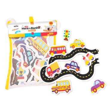 Imagem de Brinquedo Lúdico Hora Do Banho Carro 16 Pçs Aderentes Em Eva - BRW