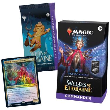 Imagem de Magic The Gathering Selvas de Eldraine Deck de Commander, Domínio FAE com 100 Cartas e Acessórios