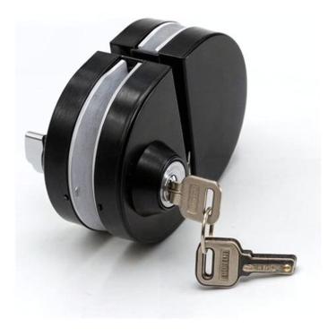 Imagem de Fechadura 98-6 Porta De Vidro Com Pressão Preta Inox Aço
