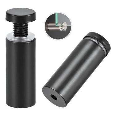 Imagem de 4 Prolongadores Extensor Suporte Vidro Preto 25X100Mm Painel