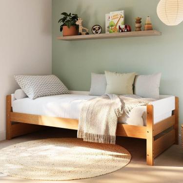 Imagem de Cama Solteiro Reversível Aria Casatema Madeiraoriginals Nogueira/Branco