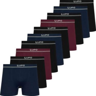 Imagem de Kit 10 Cuecas Boxer Lupo Original Box Masculino Poliamida Sem Costura 
