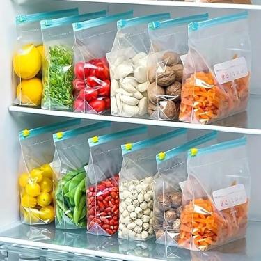 Imagem de Pacote com 15 sacos plásticos pequenos transparentes com zíper para viagem, embalagens resseláveis, sacos de plástico autovedantes (23 x 15 cm)