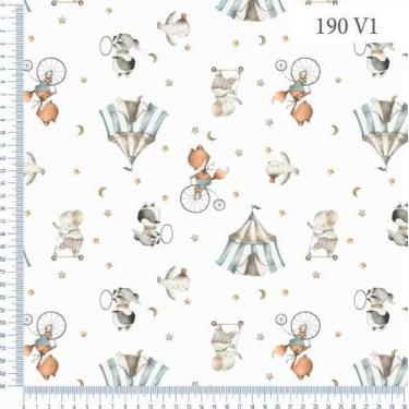 Imagem de Tecido Tricoline Digital - Bichinhos no Circo - Ibirapuera - 50 x 150 