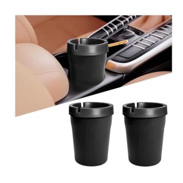 Imagem de Mandark Cinzeiro de carro, 2 peças de lata de lixo autoextinguível para veículos sem fumaça, organizador portátil à prova de cheiro, suporte de cinzas automotivo, universal para caminhões, home office