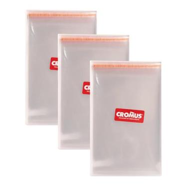 Imagem de Kit 300 Saquinho adesivado transparente 12x15cm + 3 aba Cromus