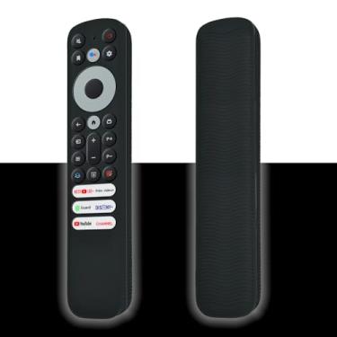 Imagem de RETROSUN Capa para controle remoto TCL RC902V/RC813/RC923 Voice Remote, capa de silicone compatível com TCL Google - TV Q6 Q7 QM8 S4 S3 Series Remote Control, preto brilhante