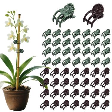 Imagem de XVYLFZNP 160 peças clipes de plantas clipes de orquídea clipes de plantas de jardim de plástico clipes de flores e videiras para apoiar os caules, videiras crescem na vertical
