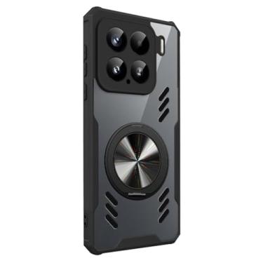 Imagem de LYJSMGZ Capa magnética para Xiaomi 17 Pro Max/17 Pro/17, capa de proteção contra quedas militar com suporte, capa oca para dissipação de calor, preta, 17 Pro