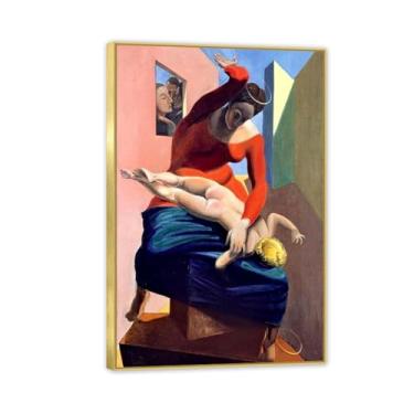 Imagem de Pôster Max Ernst Blessed Virgin Chastises the Infant Jesus Famous Art Reproduções Max Ernst Home Painting Poster Surrealism Wall Art Decor Presentes para sala de estar 30 x 20 cm (30.5x20.3 cm