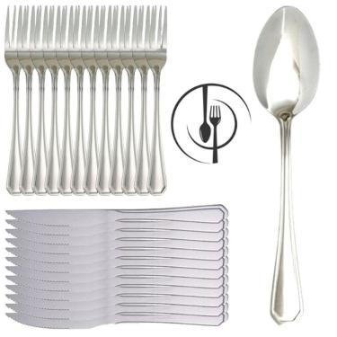 Imagem de Kit 36 Peças Faca De Churrasco Colher Garfo Atenas Inox